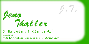 jeno thaller business card